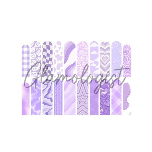 Purple Retro Nail Decal