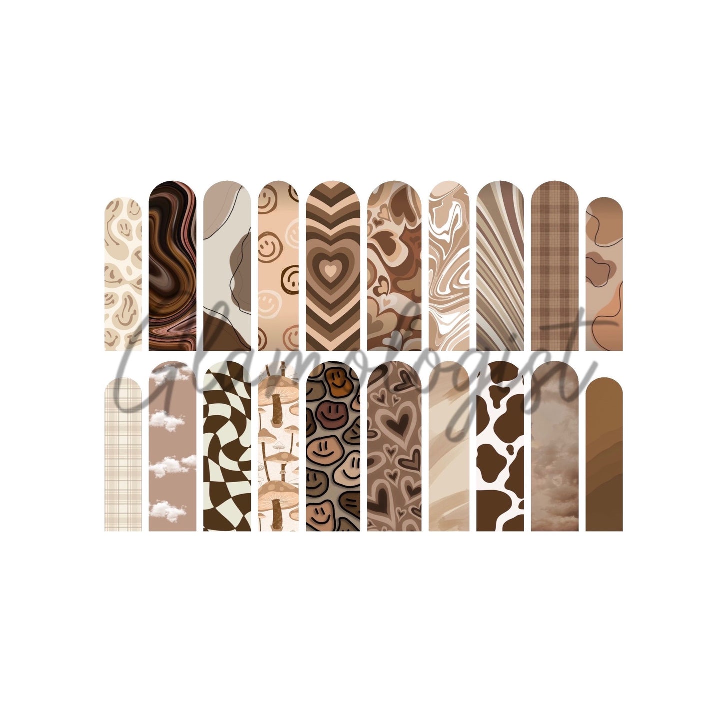 Brown Retro Nail Decal