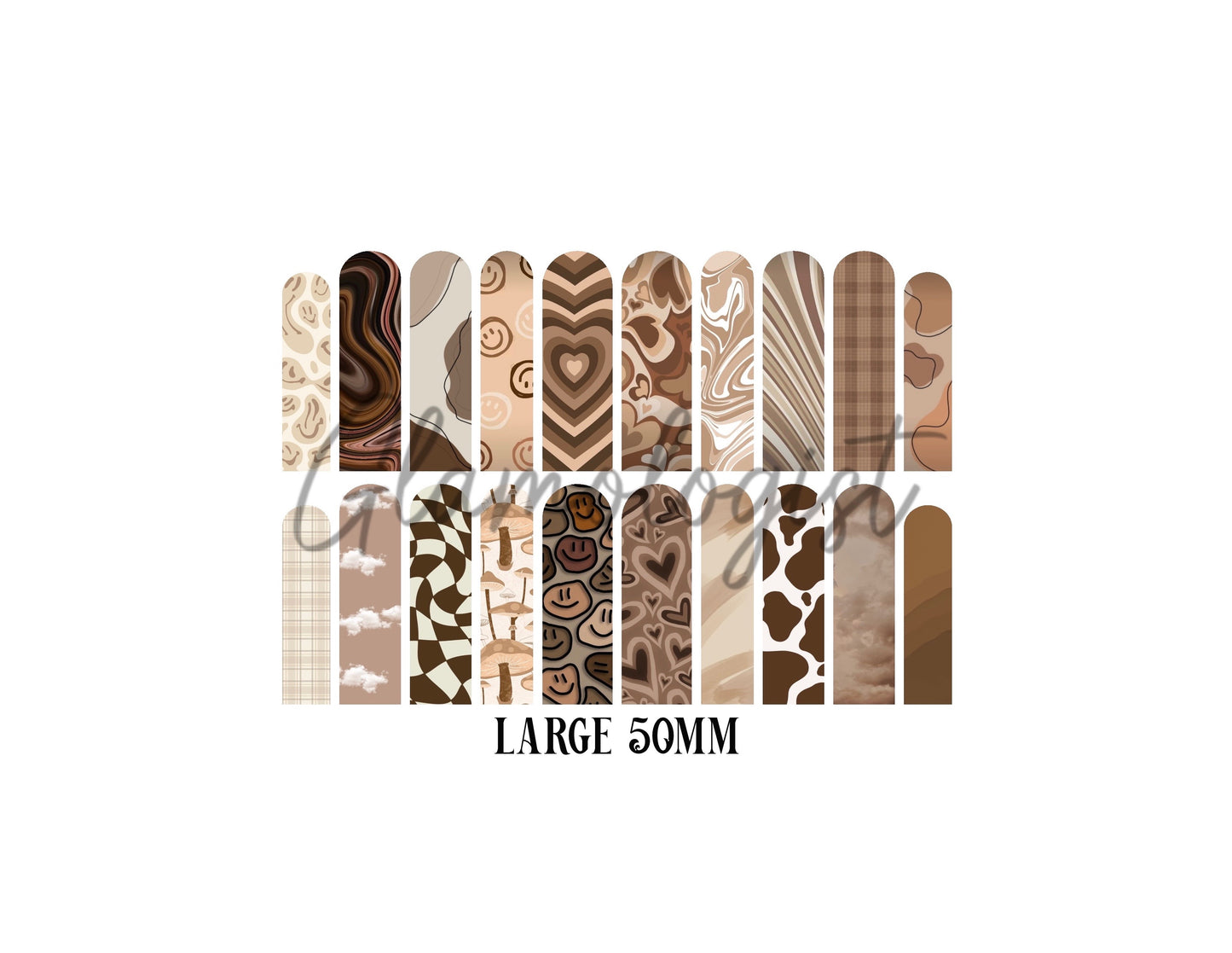 Brown Retro Nail Decal