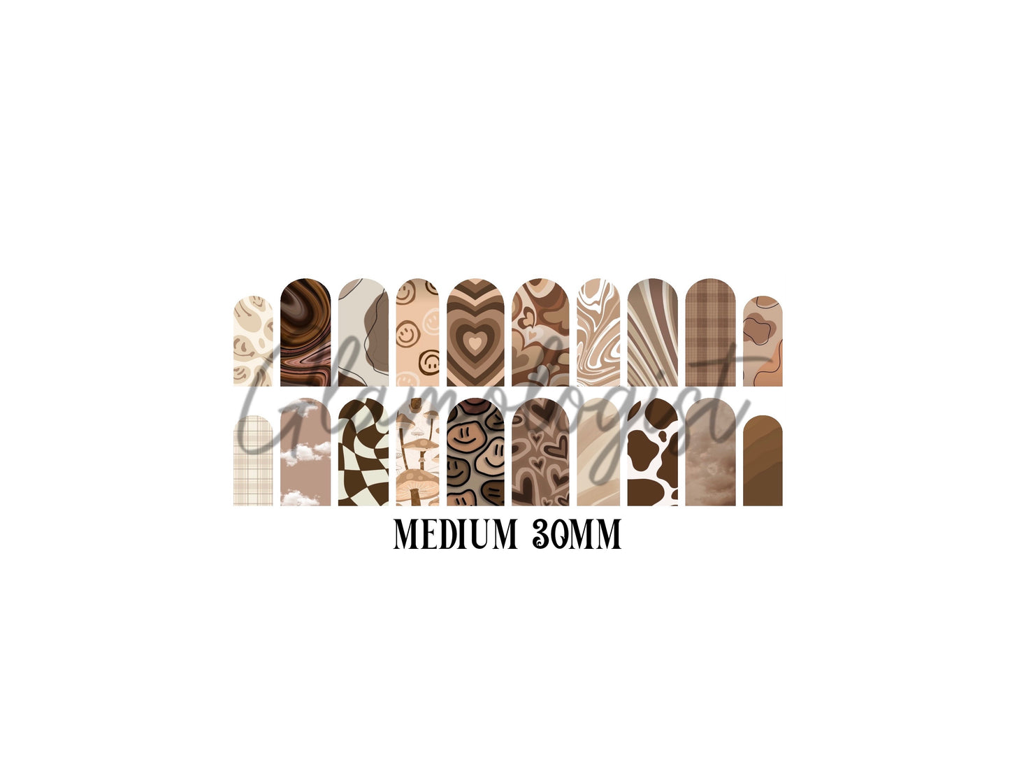 Brown Retro Nail Decal